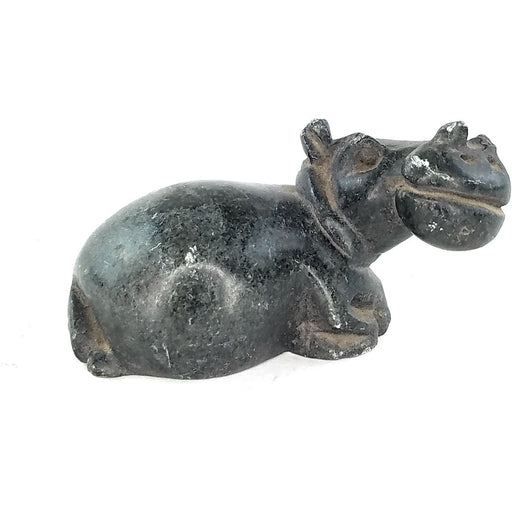 Small Resting Hippo Sculpture – Shona Stone Art from Zimbabwe
