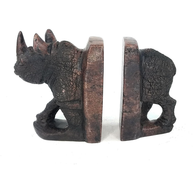 Textured Brown Rhino Bookends | Handmade in Africa