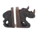 Textured Brown Rhino Bookends – Shona Stone Wildlife Art