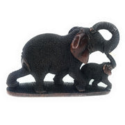 Textured Elephant Mother & Child | Black Serpentine