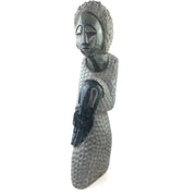 Thankful Woman – Hand Carved Shona Green Springstone Sculpture