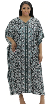 Traditional African Kaftan Dress – Handmade Rayon with Wide Sleeves