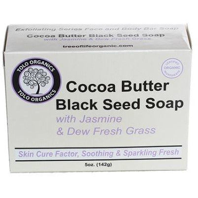 Tree of Life Organics Cocoa Butter Black Seed Soap with Jasmine & Dew Fresh Grass
