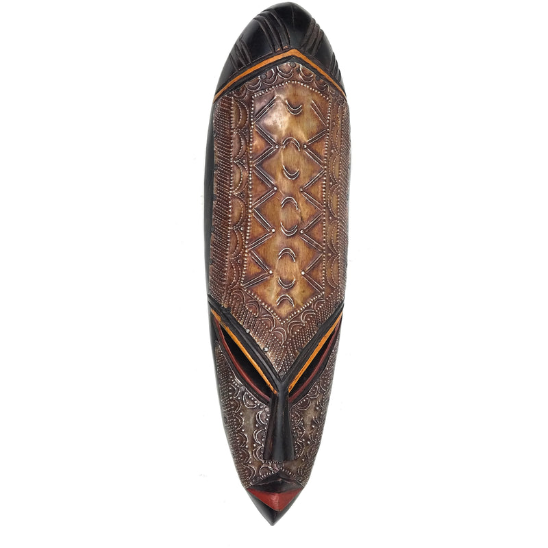 Tribal African Wall Mask – Handmade in Ghana with Metal