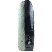 Two-Tone Abstract Face – Flat Head Black Shona Serpentine Sculpture