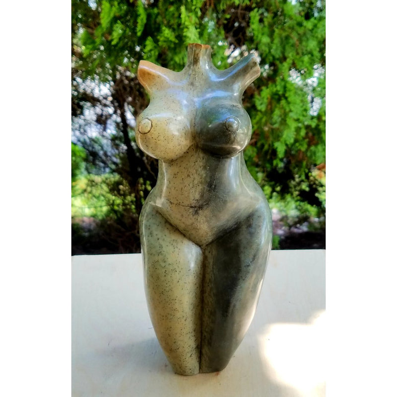 Two-Tone Female Torso Sculpture – Shona African Stone Art