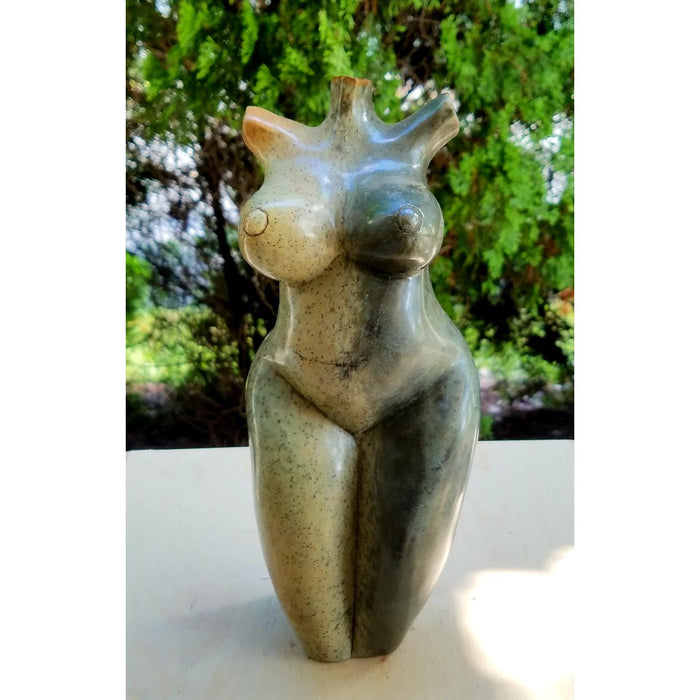 Two-Tone Female Torso Sculpture – Shona African Stone Art