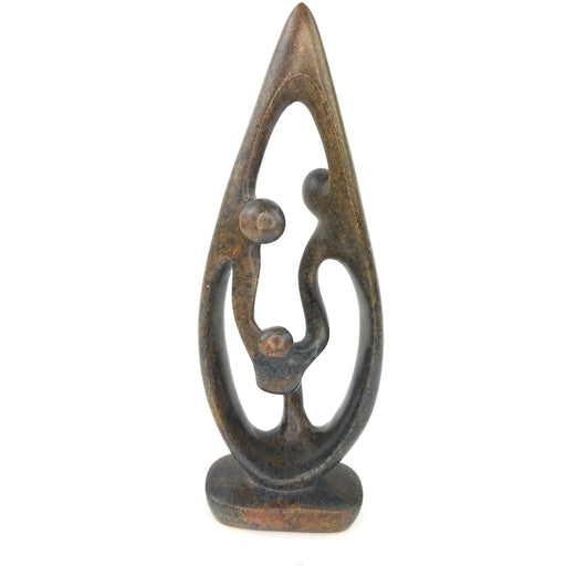 Ukama Family Unity Sculpture – 12.5 Inch Serpentine Stone Handmade Zimbabwe Art