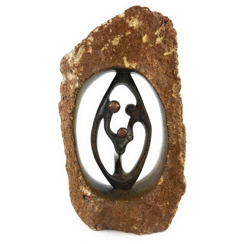 Ukama Family of 3 African Stone Sculpture