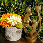 Ukama Family of 4 Brown Serpentine Sculpture 11”