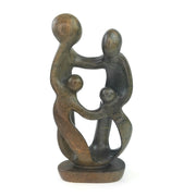 Ukama Family of 4 Green Brown Serpentine Sculpture 10”