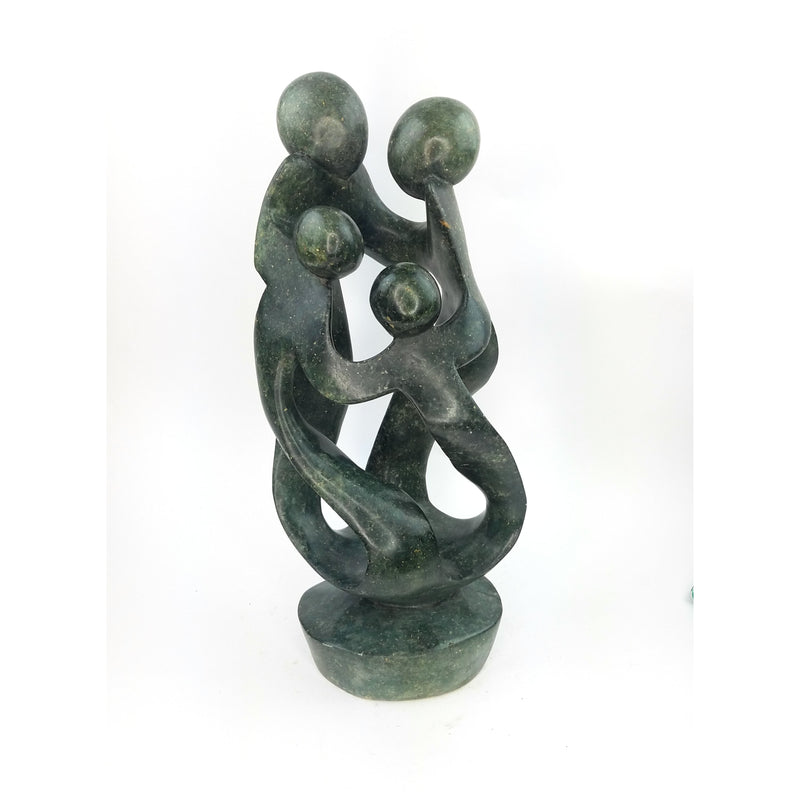 Ukama Family of 4 Green Serpentine Sculpture 18.5”