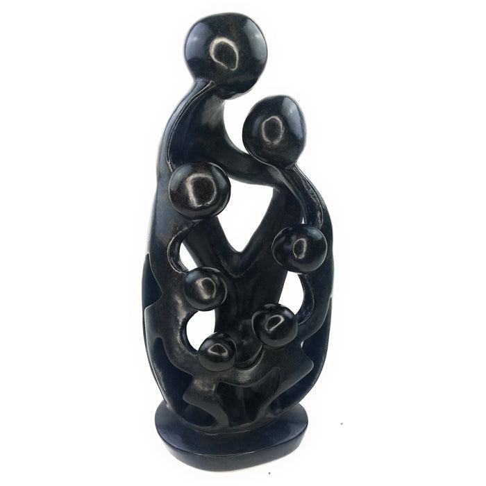 Ukama Family of 7 Serpentine Sculpture – Hand Carved Zimbabwean Family Art
