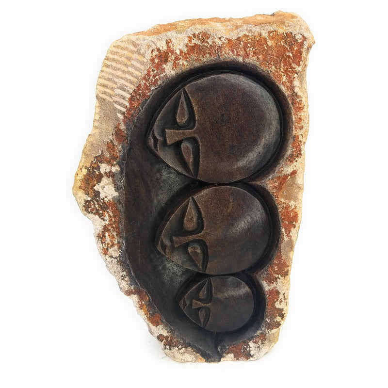 Ukama Family of Three Sculpture | Shona Stone African Art
