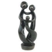 Ukama Shona Family Sculpture – Black Serpentine Stone, Handmade Zimbabwe 15”