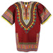 Unisex Burgundy African Dashiki Shirt – 100% Cotton Traditional Print