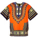 Unisex Orange African Dashiki Shirt – 100% Cotton Traditional Print