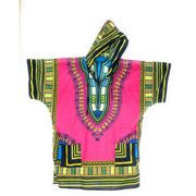 Unisex Pink Hoodie African Dashiki Shirt – 100% Cotton Traditional Print