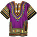 Unisex Purple African Dashiki Shirt – 100% Cotton Traditional Print