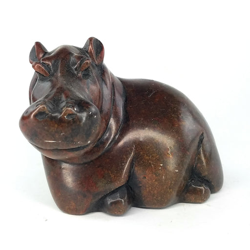 Upright Hippo Sculpture – Hand Carved Stone Zimbabwe