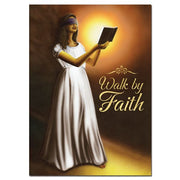 Visual representation of walking by faith with symbolic elements.