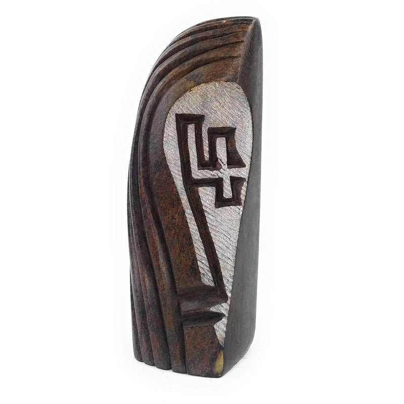 Watchful Spirit Shona Sculpture – Layered Hair Texture | Hand Carved Zimbabwe