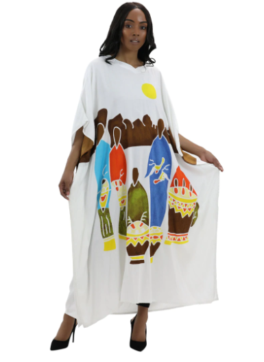 White African Musicians Kaftan Dress