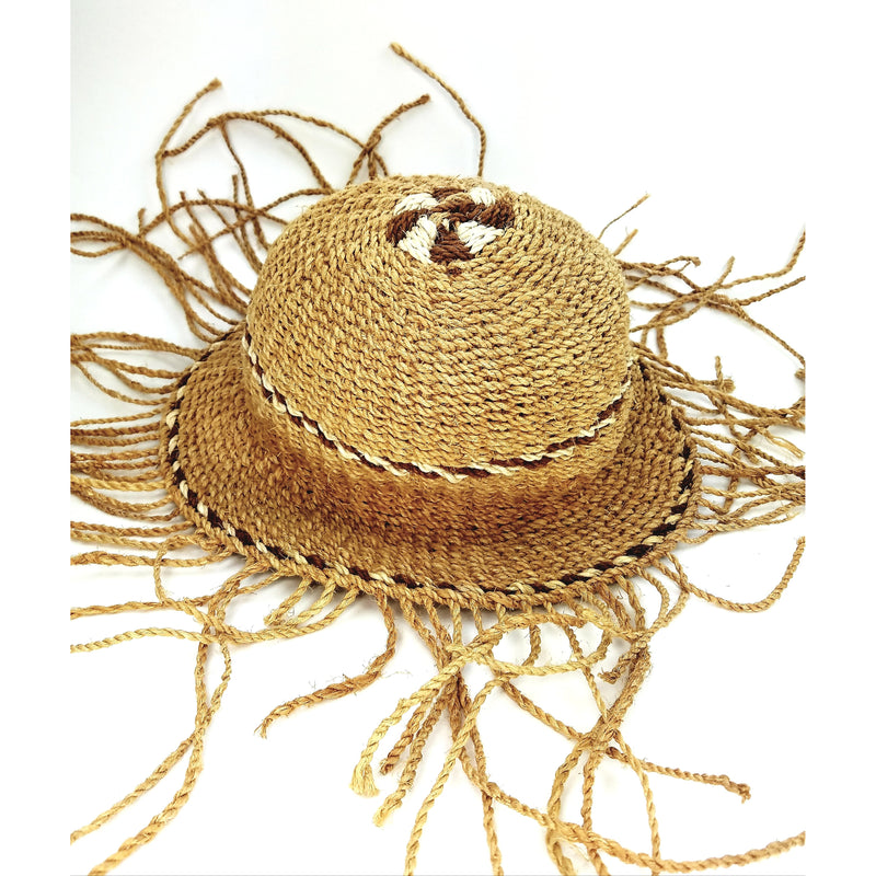 Wicker Sun Hat with Long Tassels – Handmade in Zimbabwe