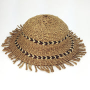 Wicker Sun Hat with Short Tassels | Handmade Zimbabwe Hat