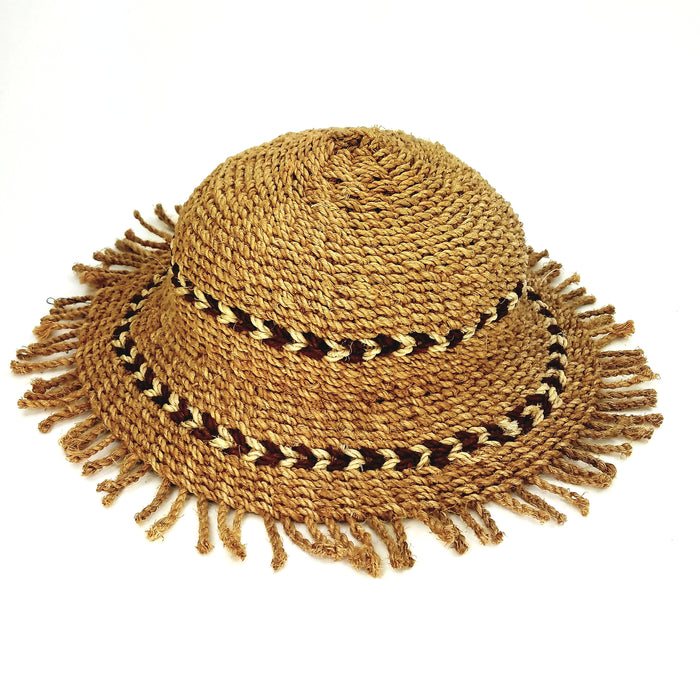 Wicker Sun Hat with Short Tassels – Handmade in Zimbabwe