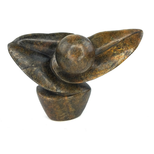 Winged Abstract Plant Sculpture – Shona Stone Art from Zimbabwe