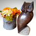 Wise Owl Earthtone Springstone Sculpture | Shona Art Zimbabwe