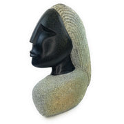 Beautiful Woman Bust – Hand Carved Shona Black Springstone Sculpture