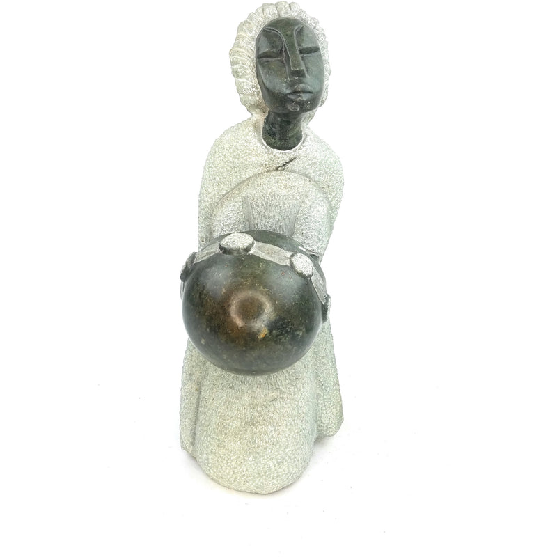 Opal Stone Mbira Player Sculpture – Handmade Shona Art from Zimbabwe
