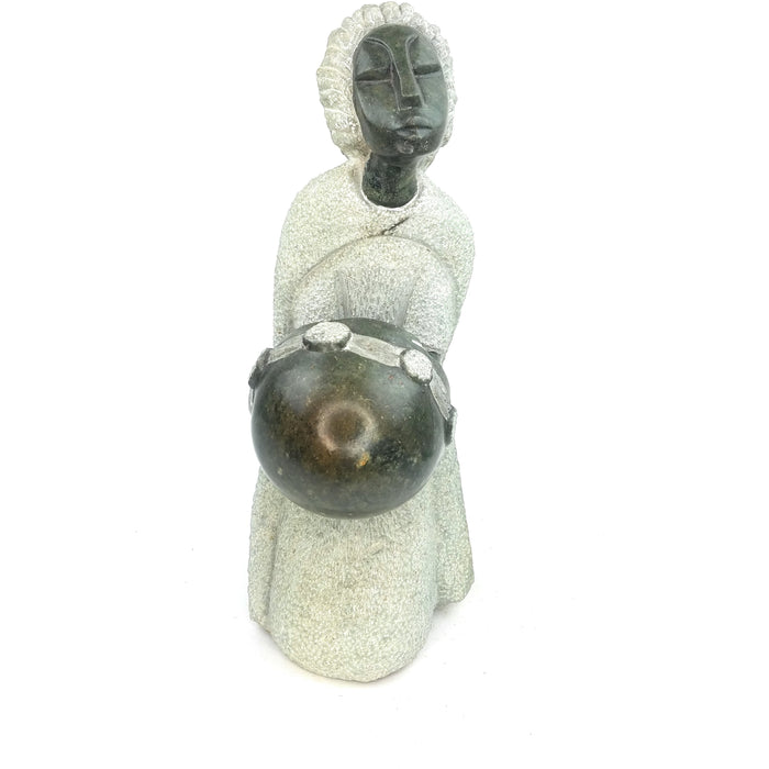 Opal Stone Mbira Player Sculpture – Handmade Shona Art from Zimbabwe