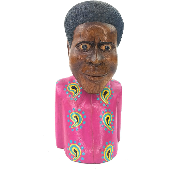 Shona Wooden Bust Sculpture | Hand Carved African Art from Zimbabwe