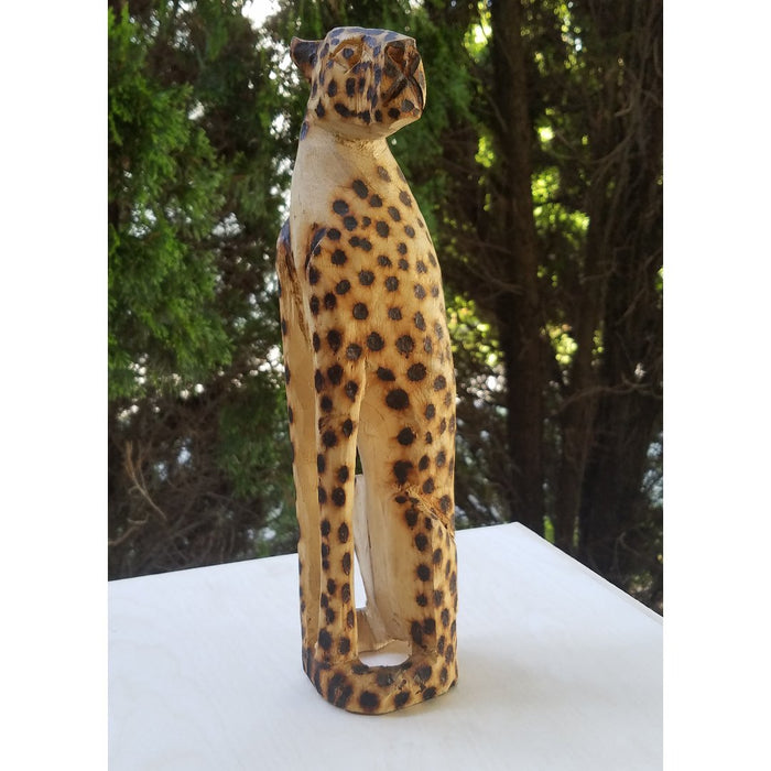 Hand-Carved Wooden Cheetah Sculpture – Shona Art from Zimbabwe