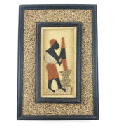 Working Mother Pounding Maize Shadow Box – Handmade African Wall Décor