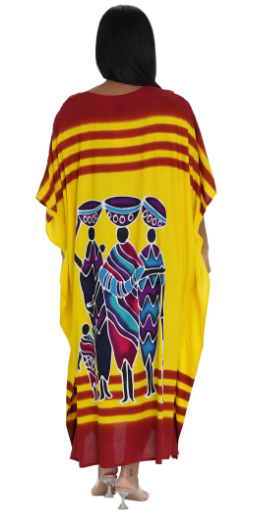 Yellow African Kaftan Dress 