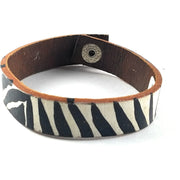 Zebra Leather Bracelet | Handmade Fair Trade African Jewelry