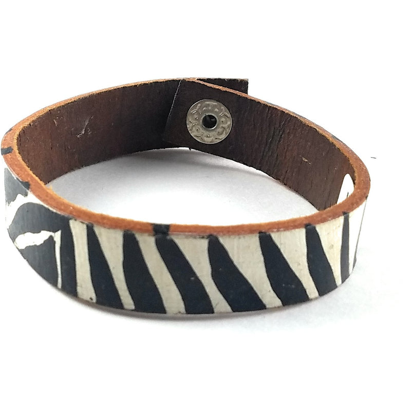 Zebra Leather Bracelet | Handmade Fair Trade African Jewelry