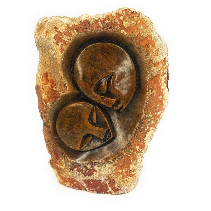 Abstract Couple Shona Sculpture Hand-Carved in Zimbabwe